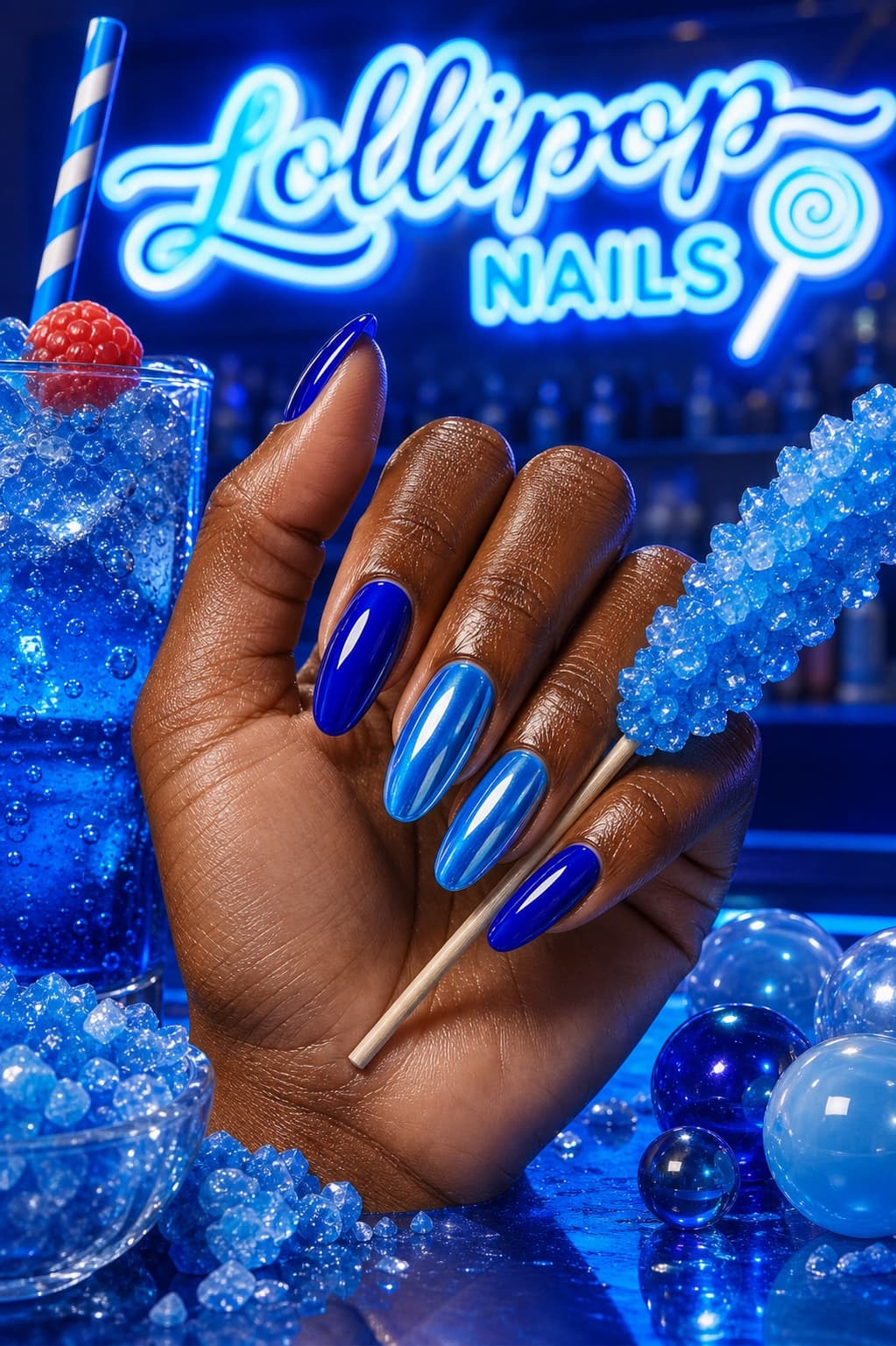 Electric sweet: Cobalt · rock candy Lollipop Nails campaign