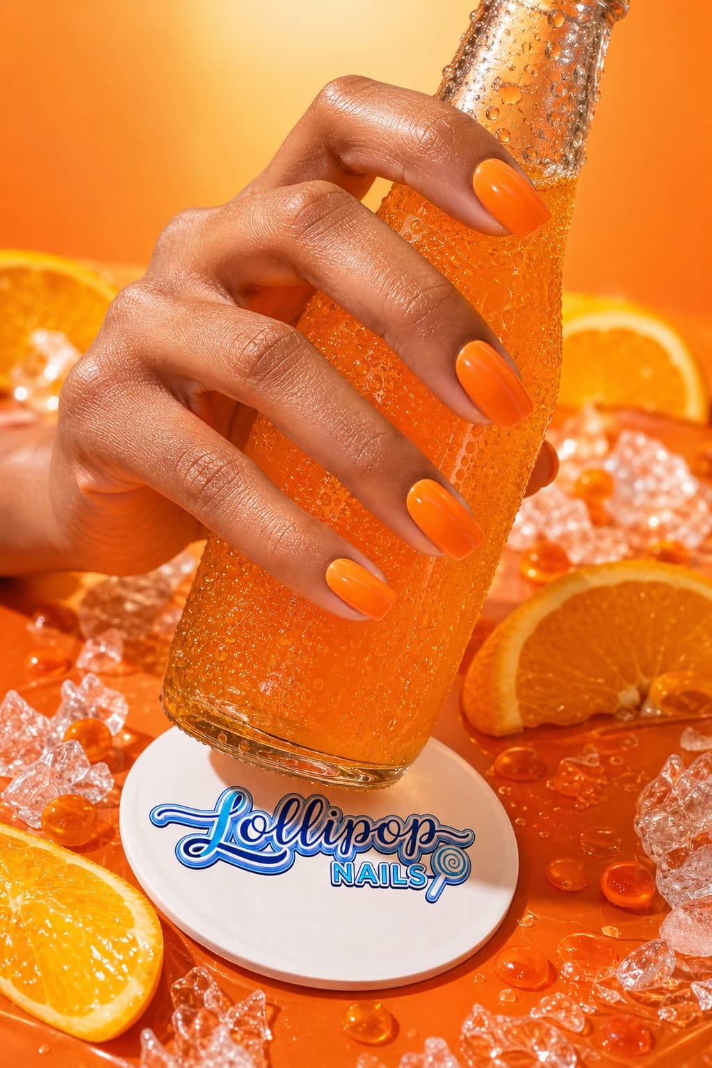 Orange pop: Tangerine · sparkling soda Lollipop Nails campaign