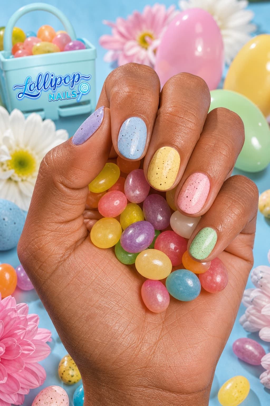 Mini Egg Mix oval nail look